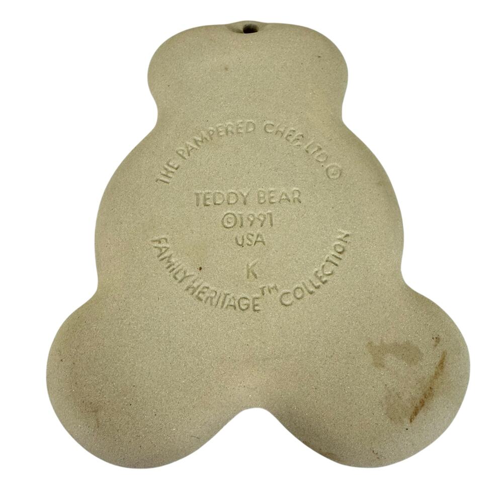 Pampered Chef Family Heritage Collection Vintage 1991 Bear Stoneware Cookie Mold - Picture 3 of 4